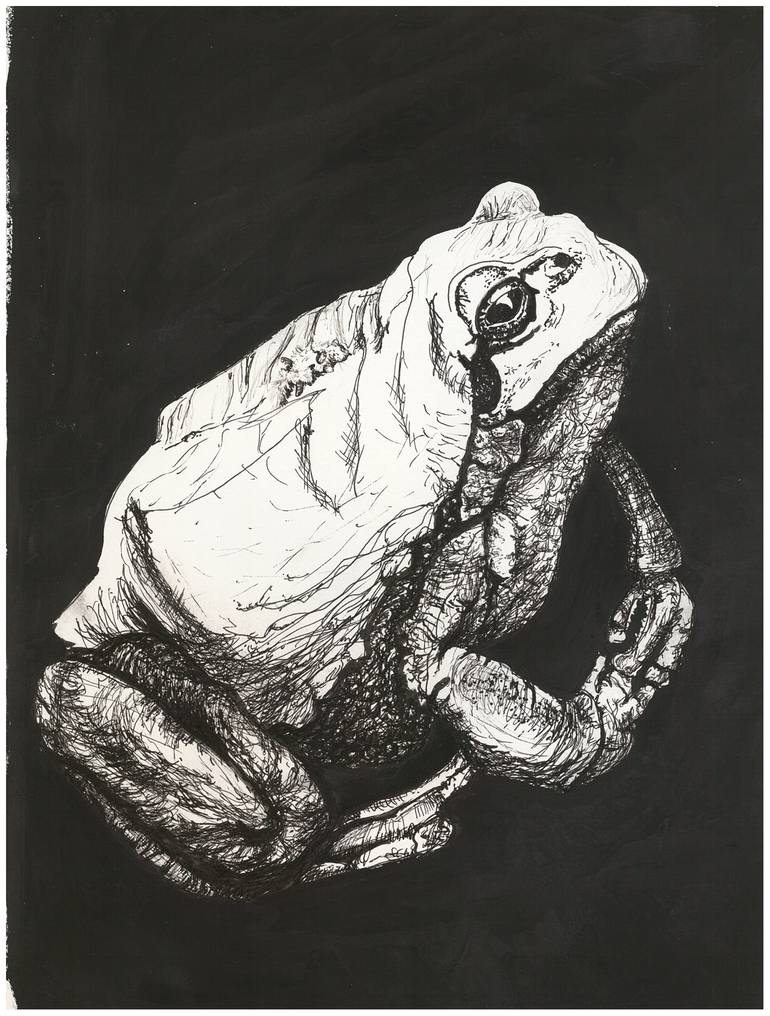 Original Art Deco Floral Drawing by Viktoriia Hunina