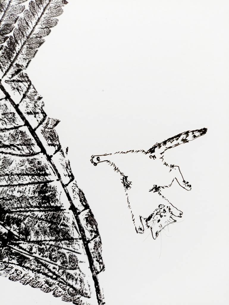 Original Art Deco Cats Drawing by Viktoriia Hunina