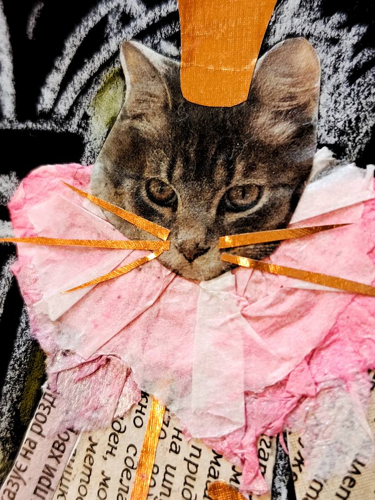 Original Art Deco Cats Mixed Media by Viktoriia Hunina