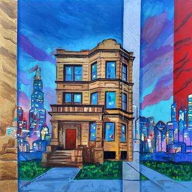 Original Expressionism Architecture Painting by Damon Lamar Reed