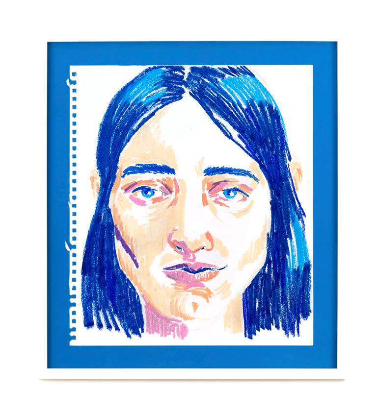 Original Fauvism People Drawing by Raquel Labrador