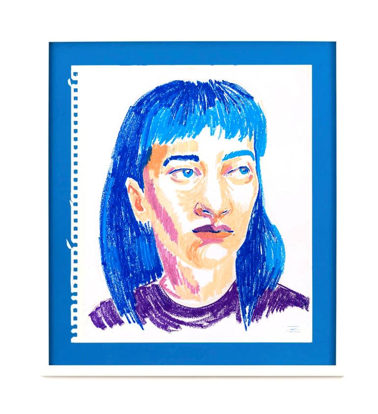 Original Fauvism People Drawing by Raquel Labrador