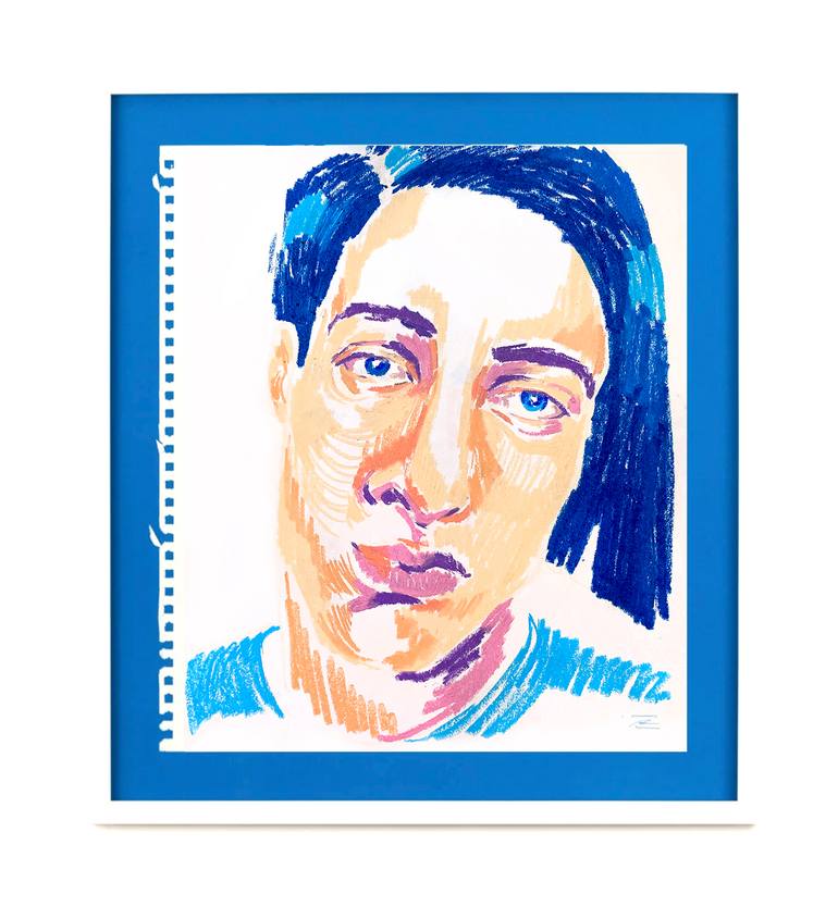 Original Fauvism People Drawing by Raquel Labrador