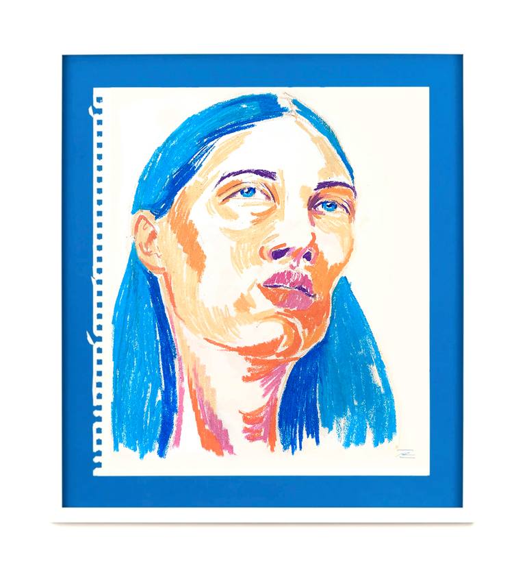 Original Fauvism People Drawing by Raquel Labrador