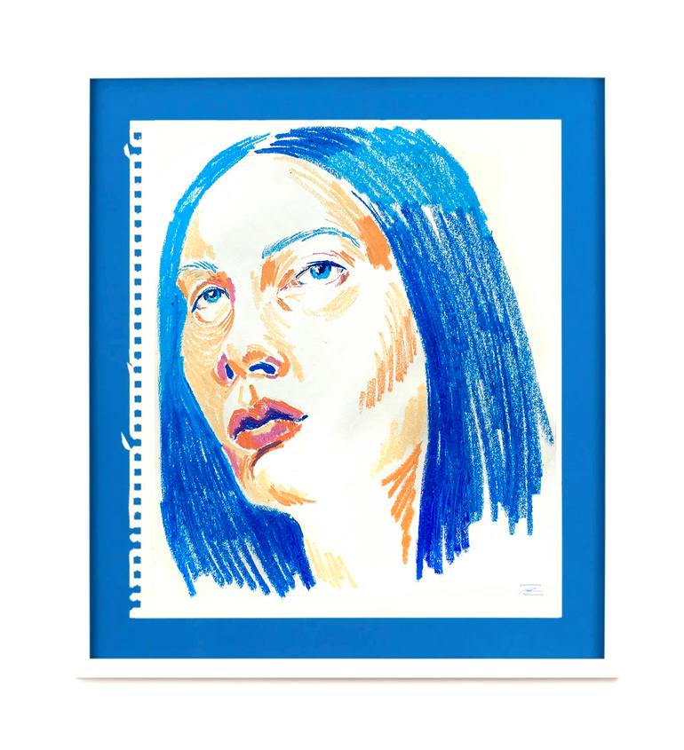 Original Fauvism People Drawing by Raquel Labrador