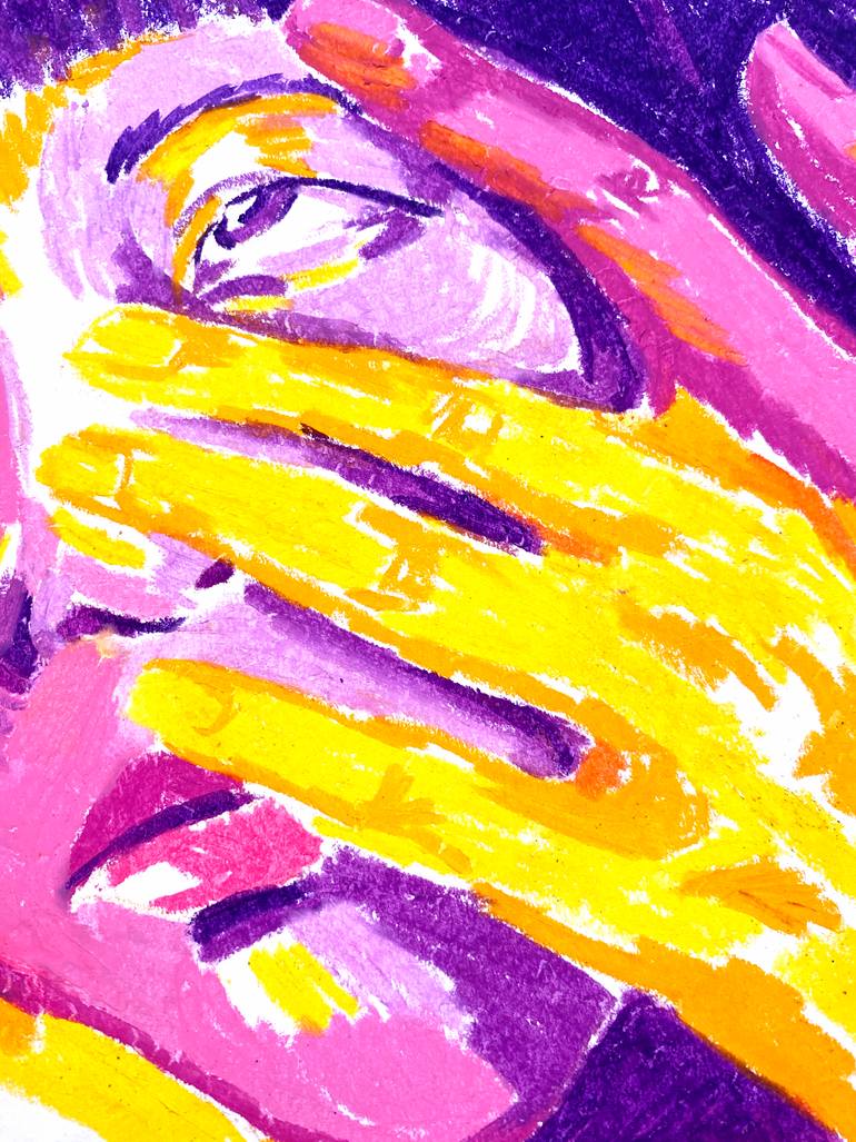 Original Fauvism People Drawing by Raquel Labrador