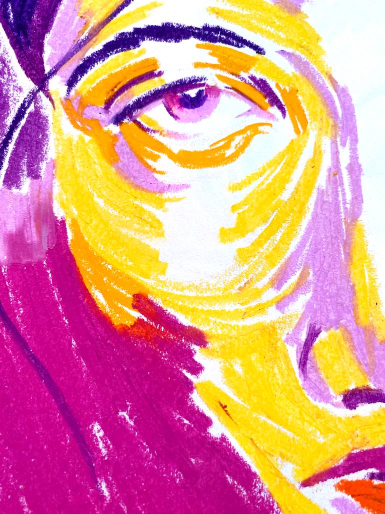 Original Fauvism People Drawing by Raquel Labrador