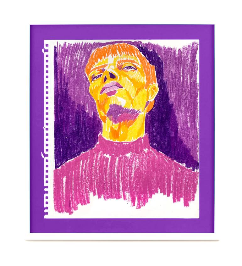 Original Fauvism People Drawing by Raquel Labrador