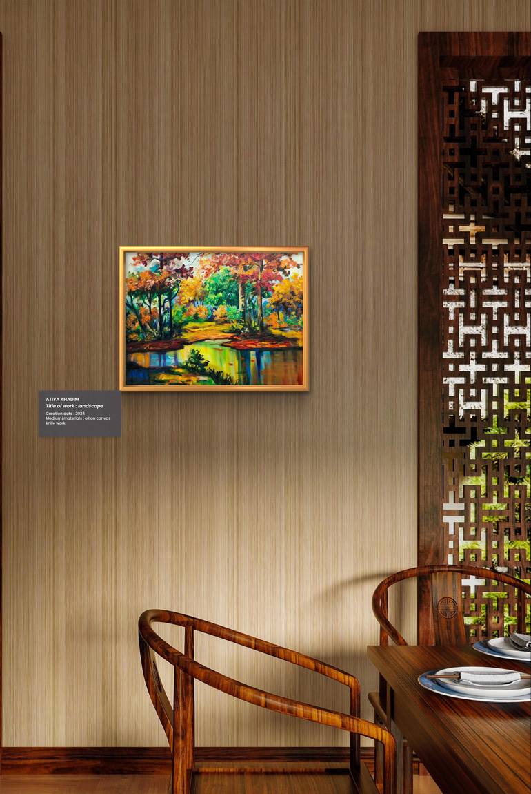 Original Abstract Expressionism Landscape Painting by Atiya Khadim