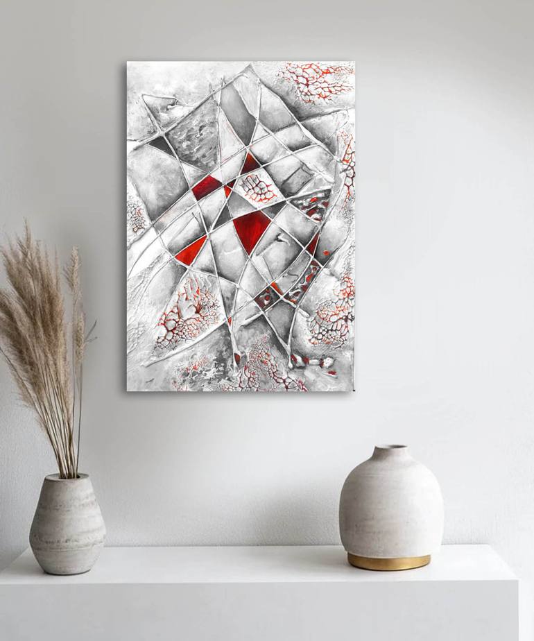 Original Black & White Abstract Painting by Anna Karachunsky