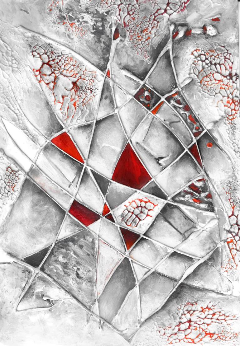 Original Black & White Abstract Painting by Anna Karachunsky