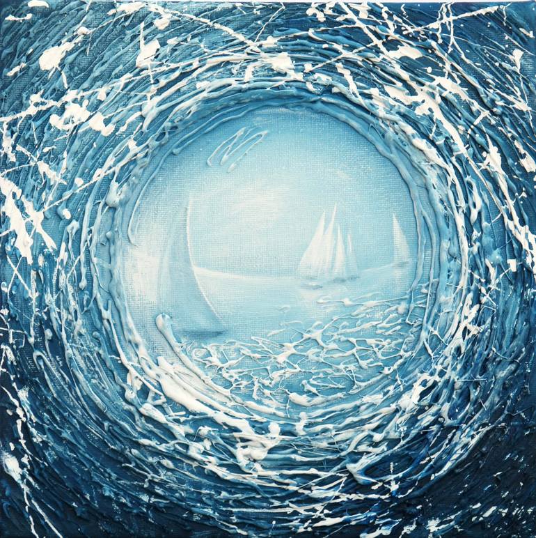Original Figurative Seascape Mixed Media by Anna Karachunsky