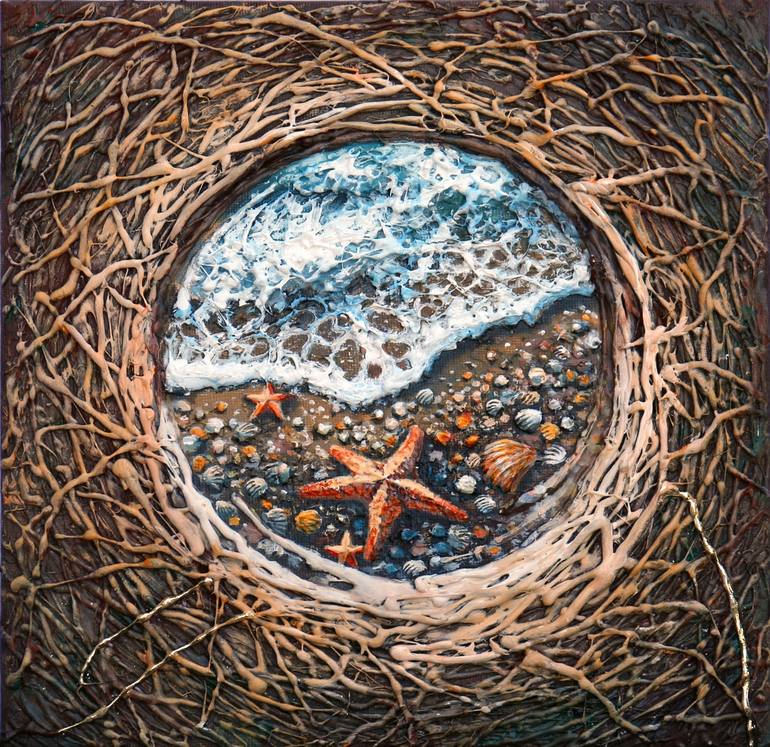 Original Figurative Seascape Mixed Media by Anna Karachunsky