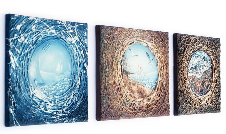 Original Abstract Boat Painting by Anna Karachunsky