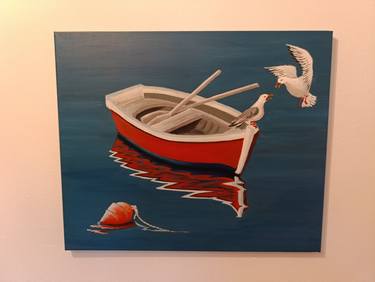 Original Classicism Boat Paintings by Yulia Oranzhereeva