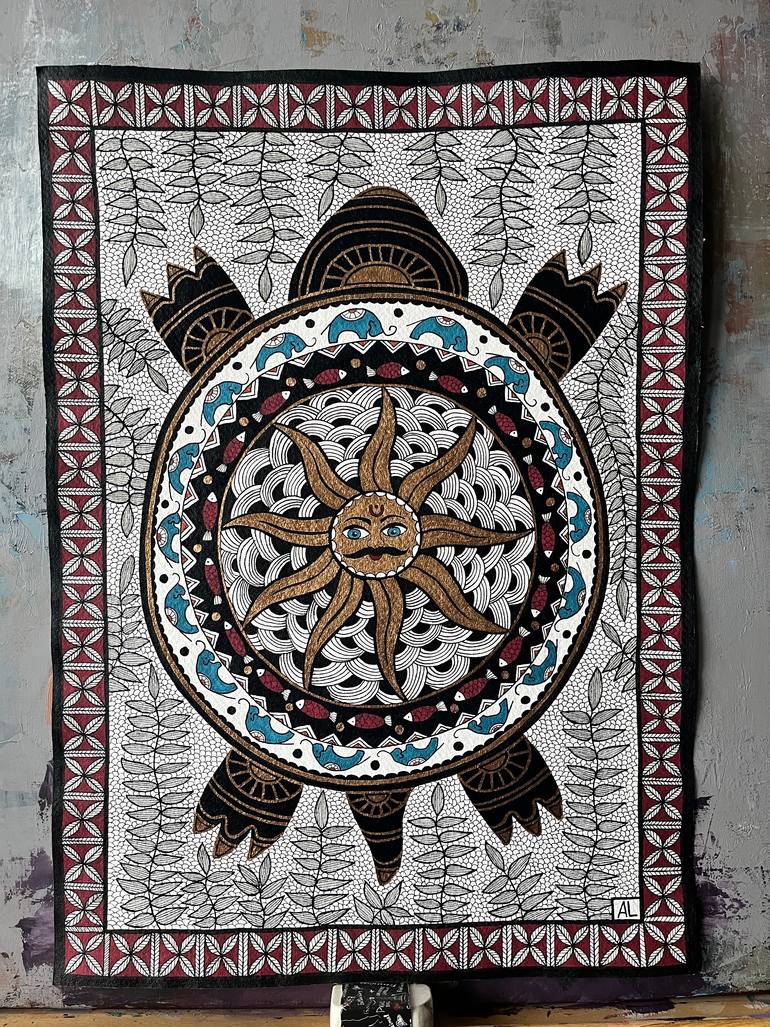 Original Folk Animal Drawing by Alex Litvin