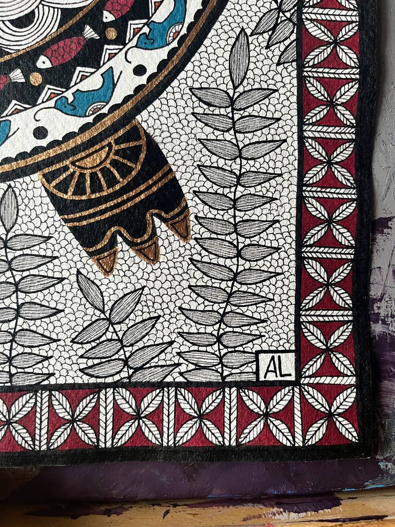 Original Folk Animal Drawing by Alex Litvin