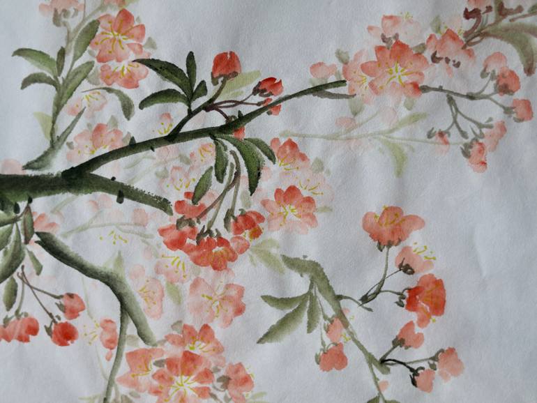Original Figurative Floral Drawing by Mengyin Wang