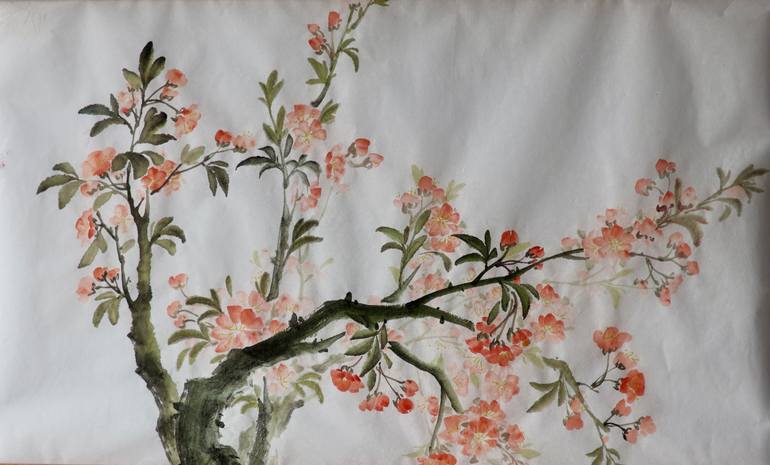 Original Figurative Floral Drawing by Mengyin Wang