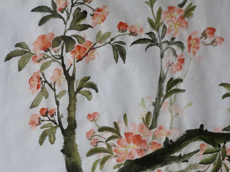 Original Figurative Floral Drawing by Mengyin Wang