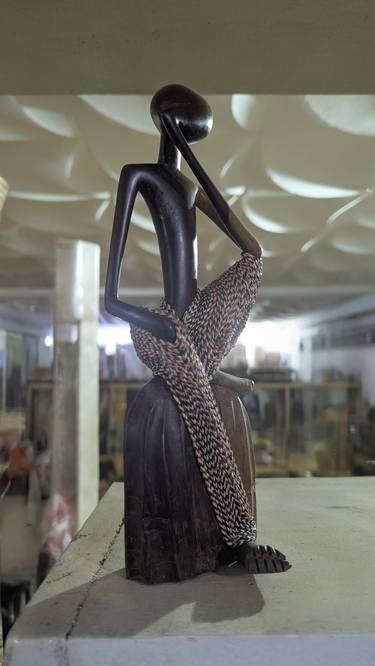 Original Folk Men Sculpture by Sika Amavi
