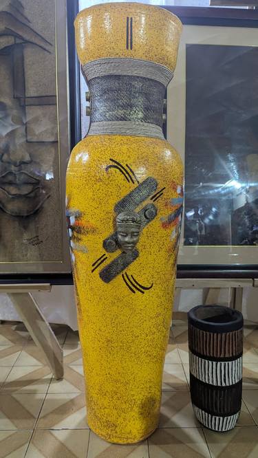 Original Folk Floral Sculpture by Sika Amavi