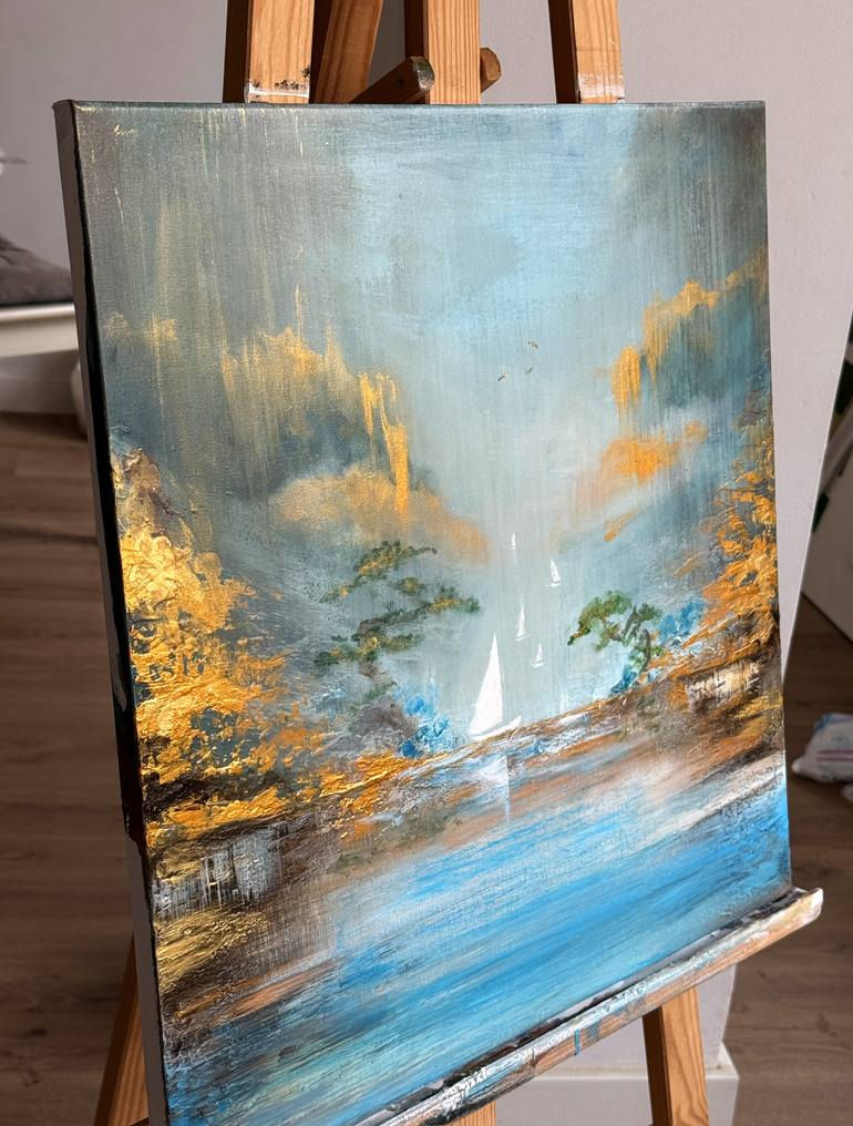 Original Abstract Landscape Painting by Maria Levi
