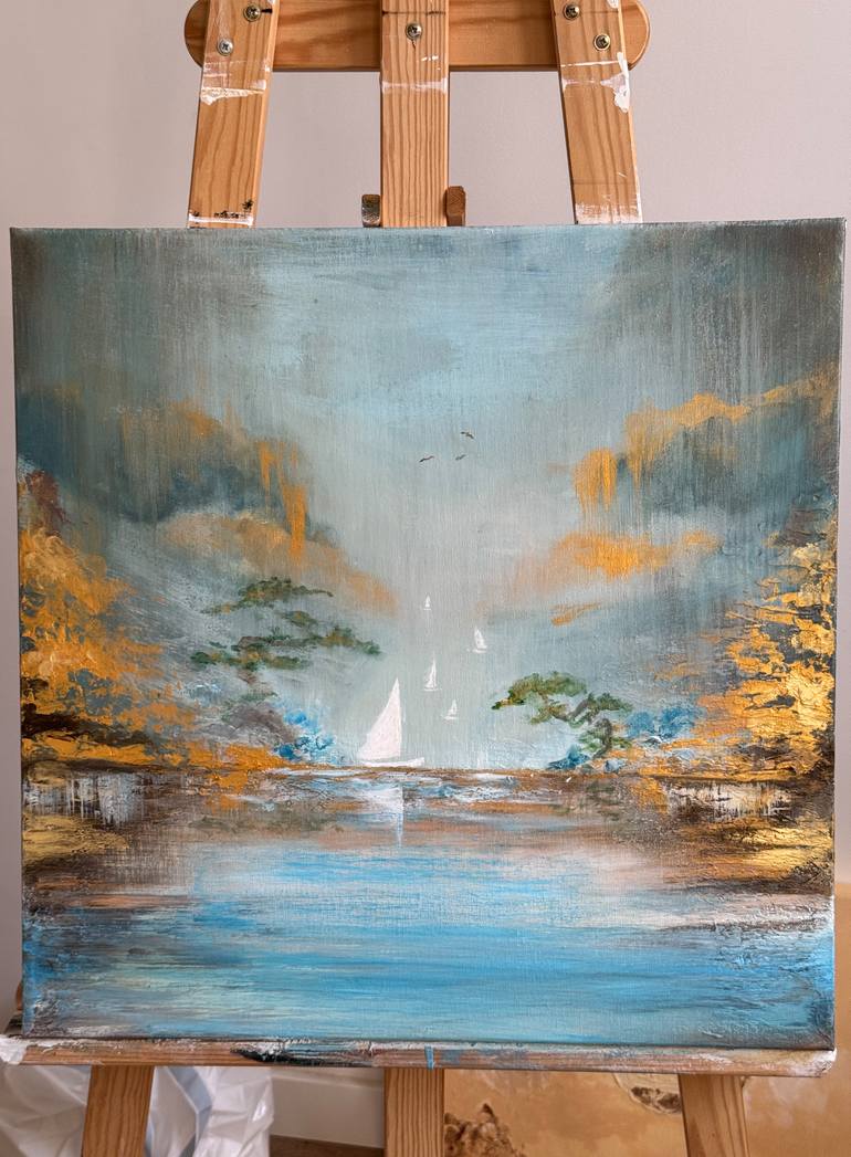 Original Abstract Landscape Painting by Maria Levi