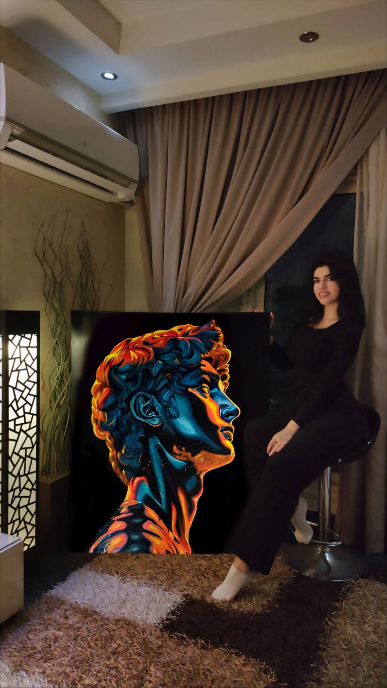Original Abstract People Painting by Nancy Alaa