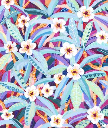 Original Abstract Botanic Mixed Media by Stephanie Perrins