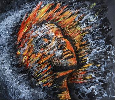 Original Expressionism Women Painting by Anna Bogh