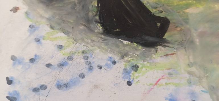 Original Abstract Expressionism Abstract Mixed Media by Irina Georgiana Miu