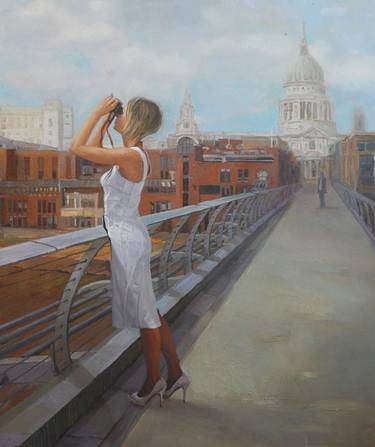 Woman in White, Millenium Bridge thumb