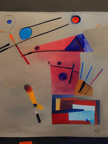 Original Cubism Abstract Painting by Yekaterina Yermolayeva