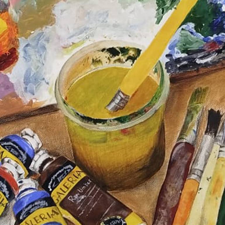 Original Abstract Expressionism Still Life Painting by Zain Ranjha