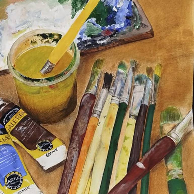 Original Abstract Expressionism Still Life Painting by Zain Ranjha