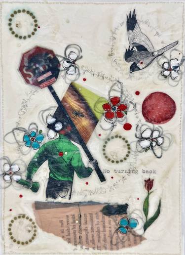 Original Symbolism People Mixed Media by Nina Alderete
