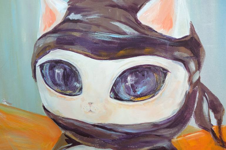 Original Conceptual Cats Painting by Alexandra Chuprova