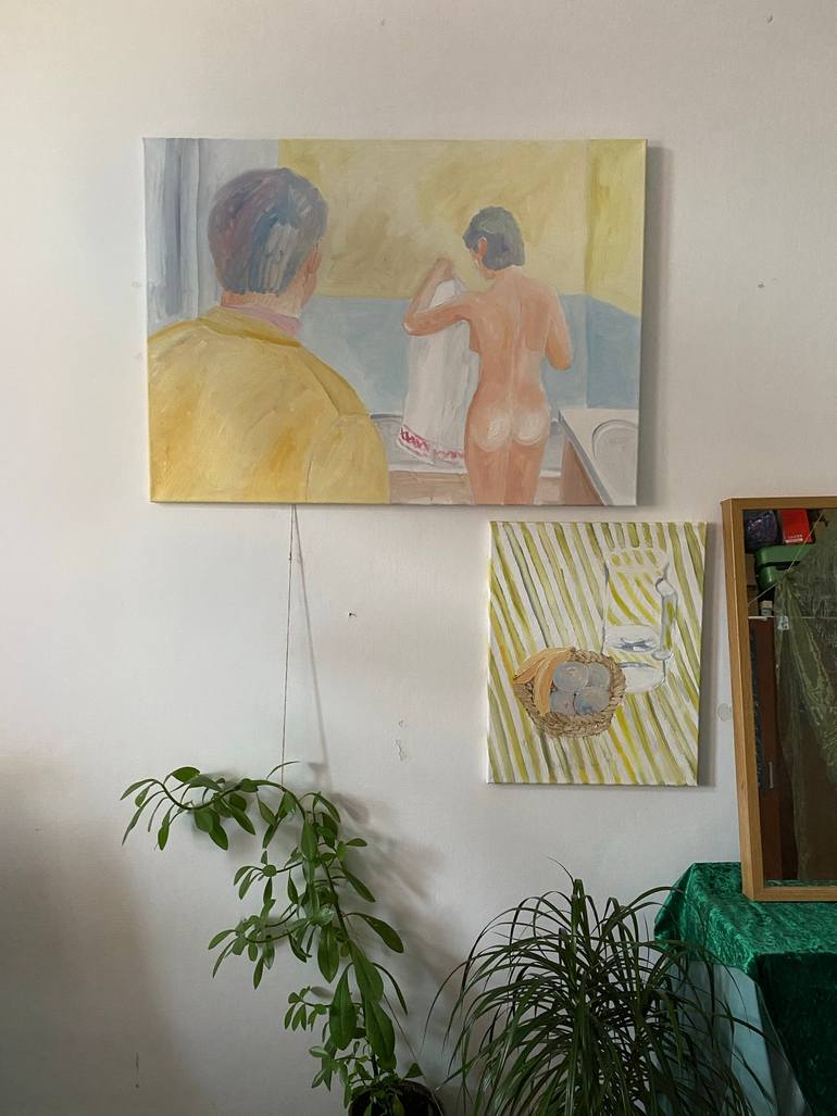 Original Expressionism People Painting by Anastasia Miasnikova