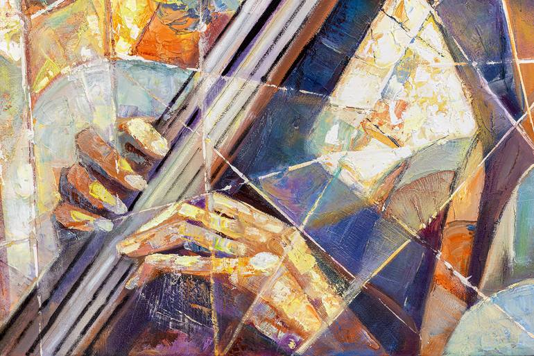 Original Cubism Music Painting by Luis Angeles Caribbean Contemporary Art