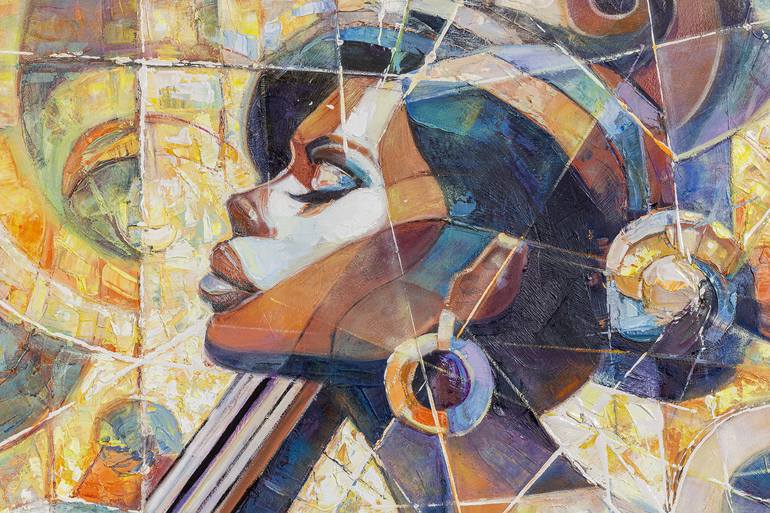 Original Cubism Music Painting by Luis Angeles Caribbean Contemporary Art