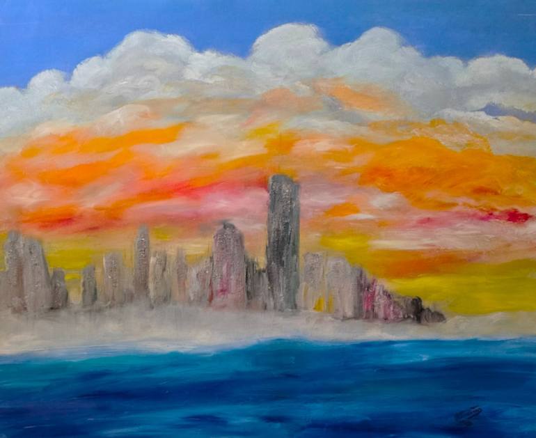 Print of Abstract Cities Paintings by Ron Turner