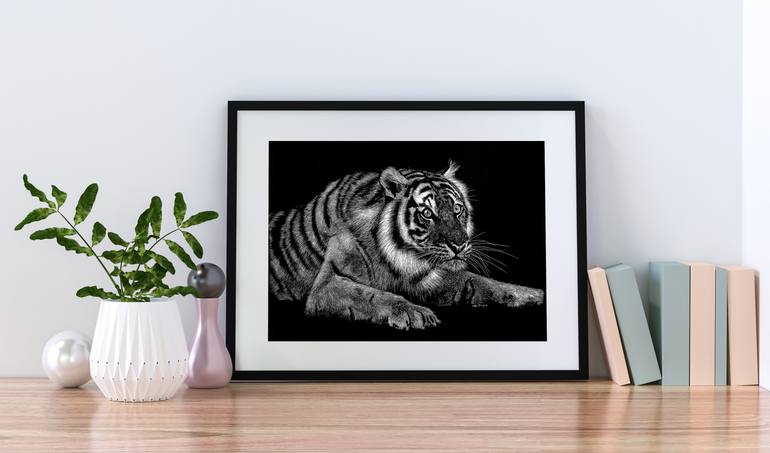 Original Black & White Animal Drawing by Matt Douglas