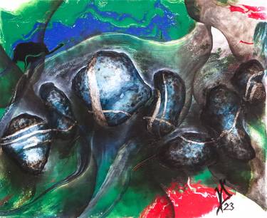 Original Symbolism Abstract Painting by Viktoria Dragon
