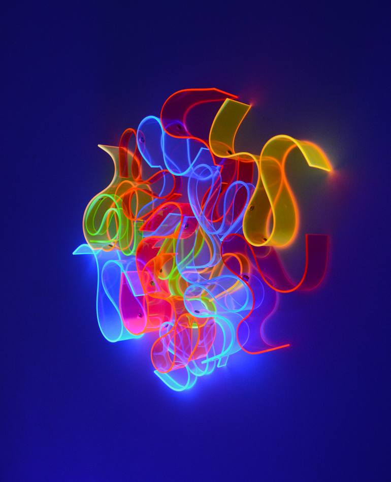 Original Abstract Light Sculpture by Selçuk Dizlek
