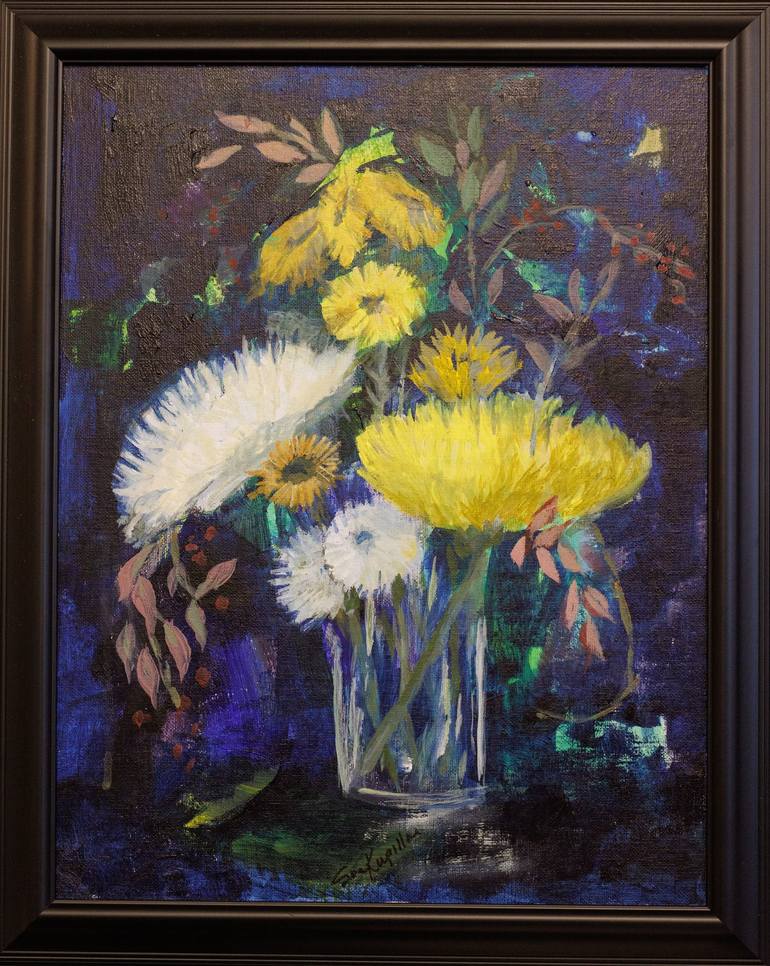 Original Abstract Floral Paintings by Sue Kupillas