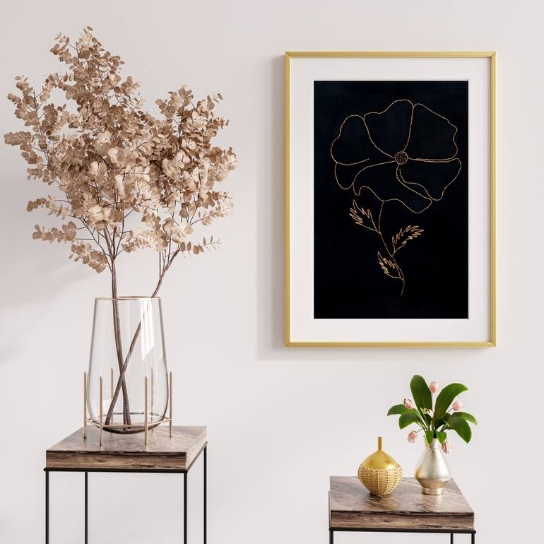 Original Modernism Floral Painting by Allure  Designs 