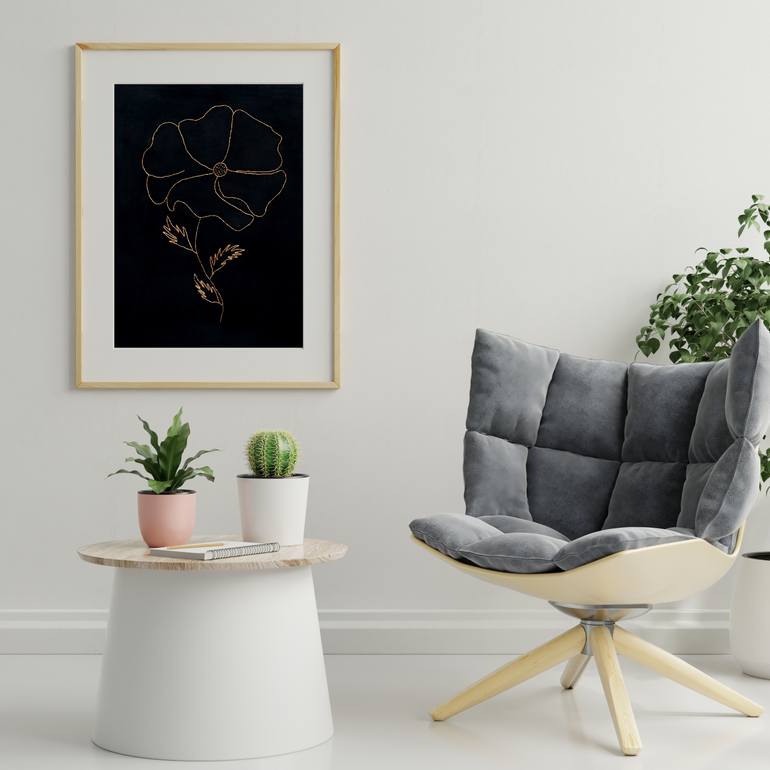 Original Modernism Floral Painting by Allure  Designs 