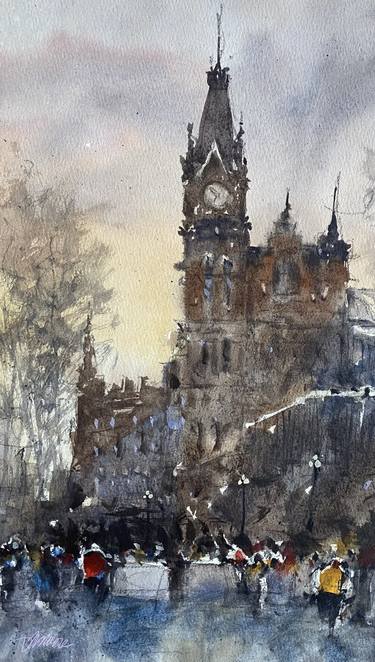 Original Impressionism Cities Painting by David Moore