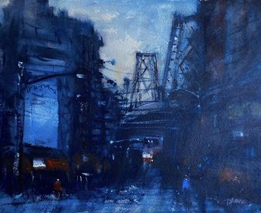 Original Impressionism Cities Painting by David Moore